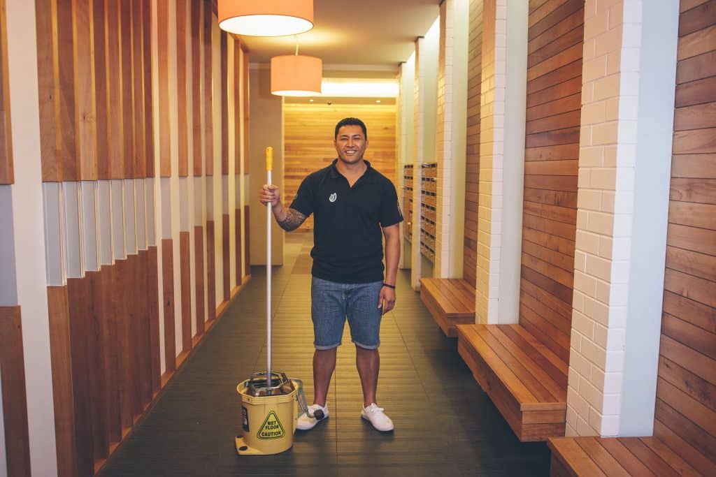 Commercial floor cleaning